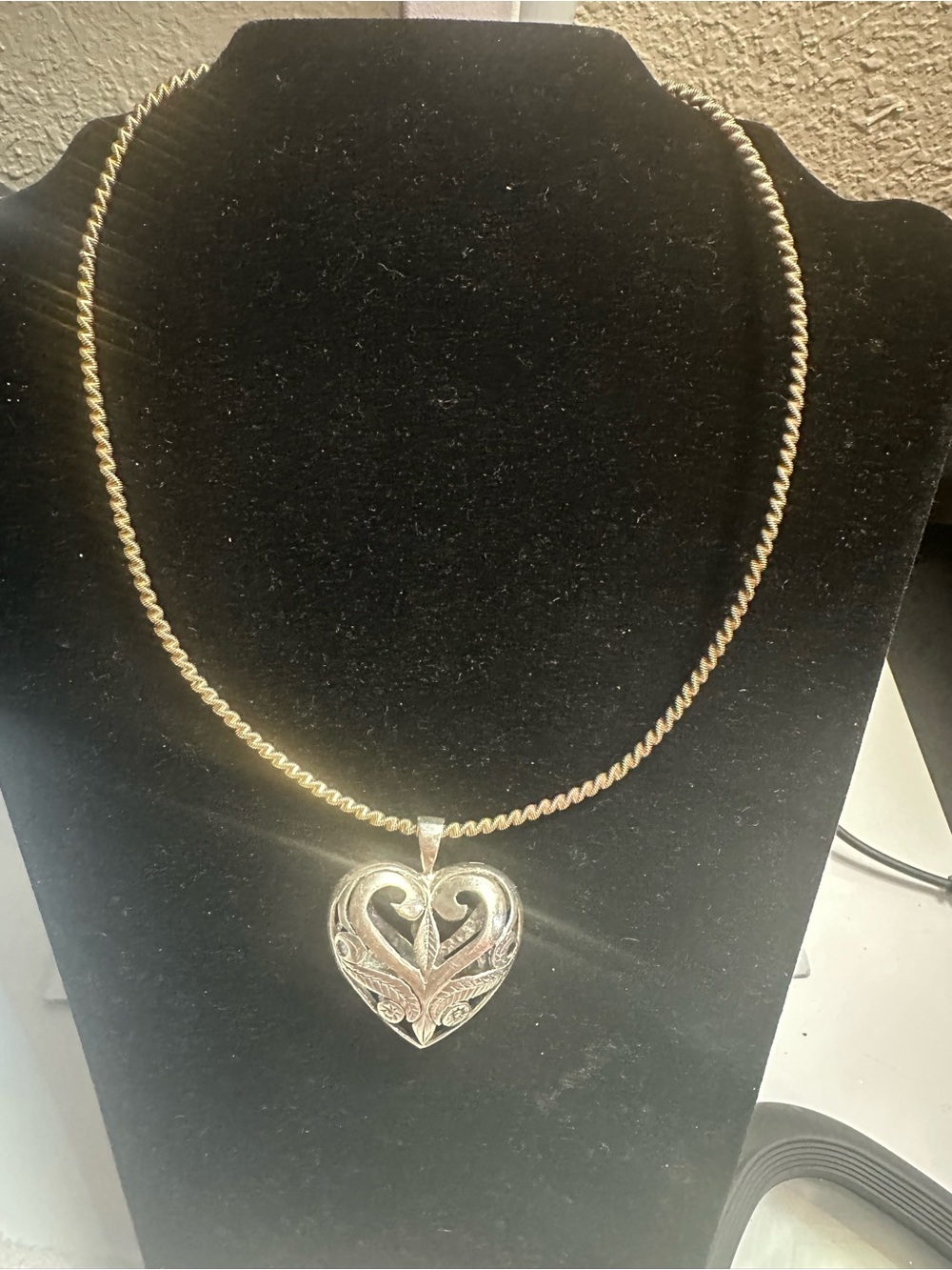 925 Italy silver Gold-Tone Heart Pendant Necklace - Women Jewelry